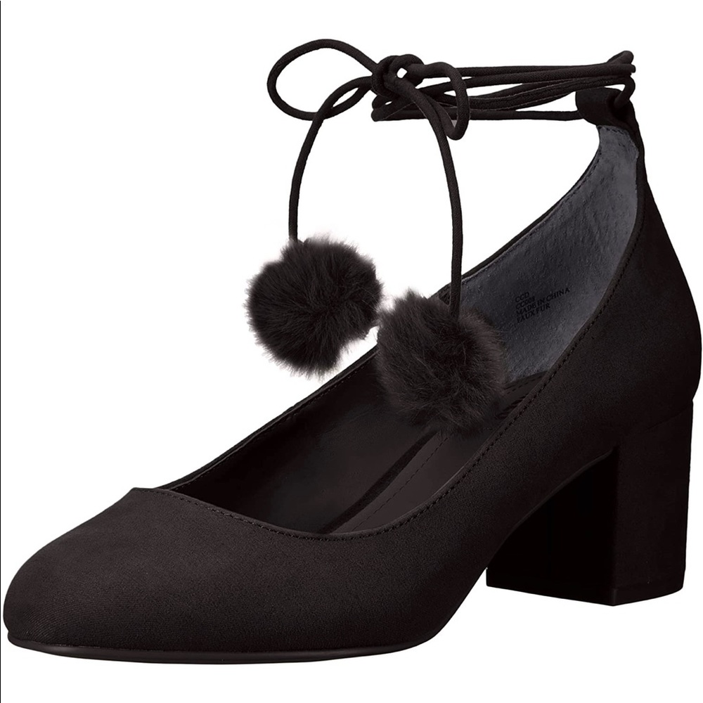 Style By Charles David Lynne Pom Pom Pump Black Microsuede